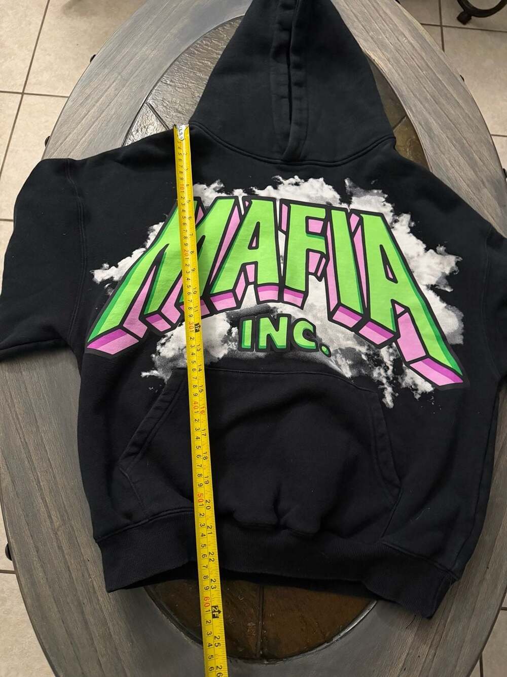 Mafia Inc Black with Neon Green and Pink Graphic - Size S